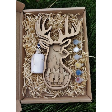 Розмальовка з дерева Олень за мотивами Гаррі Поттера – магічний 3D набір для творчості