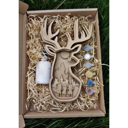 розмальовка з дерева олень за мотивами гаррі поттера – магічний 3d набір для творчості