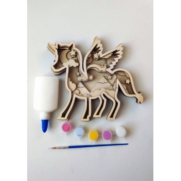 3D дерев’яна розмальовка «Єдиноріг» — фантастичний декор і гра водночас