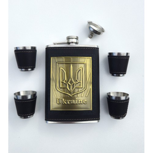  подарунковий набір для чоловіків "патріотична фляга з рюмками україна"