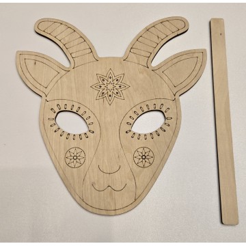 Заготовка маска кози з дерева для розмальовування  