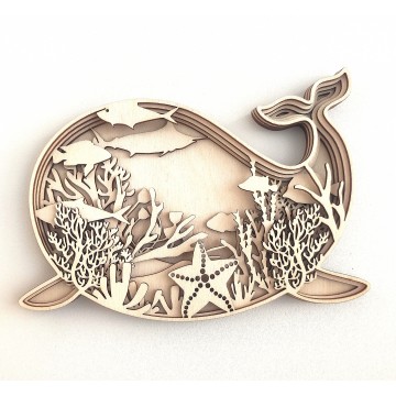 Творчий набір для створення дерев'яного кита Дерев'яна 3Д розмальовка 